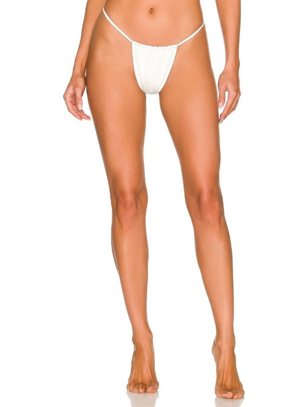 AEXAE Gathered Bikini Bottoms in Chalk Small New Womens Swimsuit